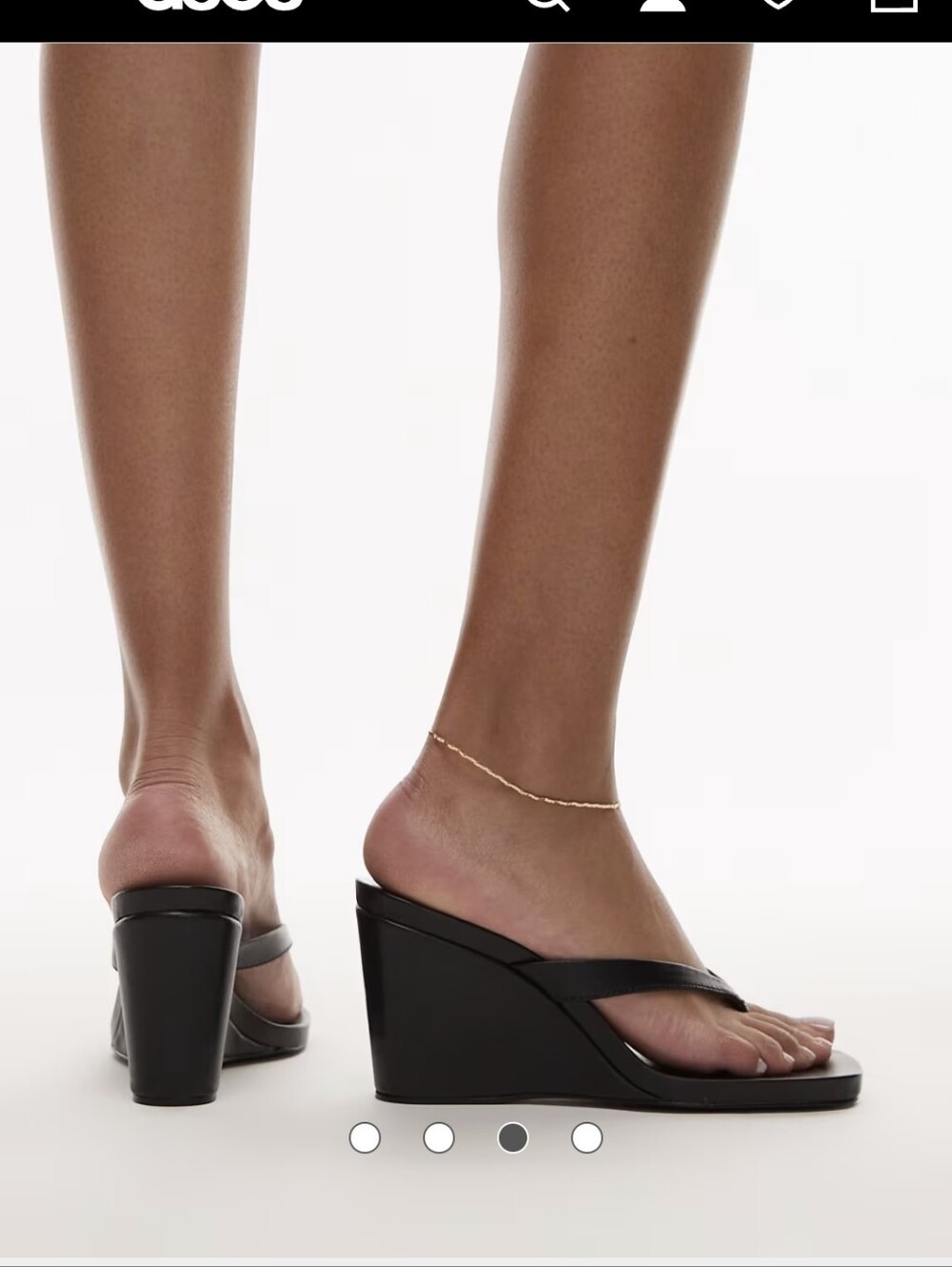 Classic Black Wedge Thong Sandals